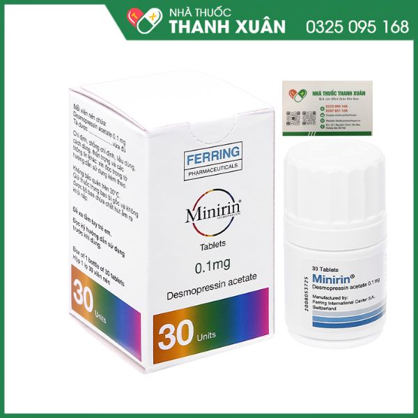 Minirin tablets - Điều trị đái tháo nhạt trung ương, đái dầm ban đêm tiên phát